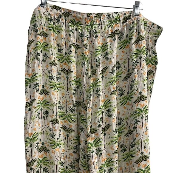 Old Navy Women's XXL Tropical Floral High Waist Wide-Leg Pants Side Slits - Picture 10 of 13